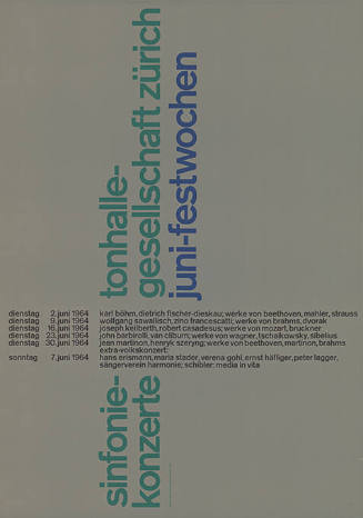 Sinfonie-Konzerte, Tonhalle-Gesellschaft Zürich, Juni-Festwochen