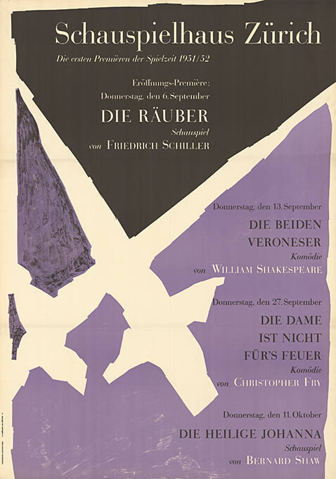 Schauspielhaus Zürich, Die ersten Premièren der Spielzeit 1951/52