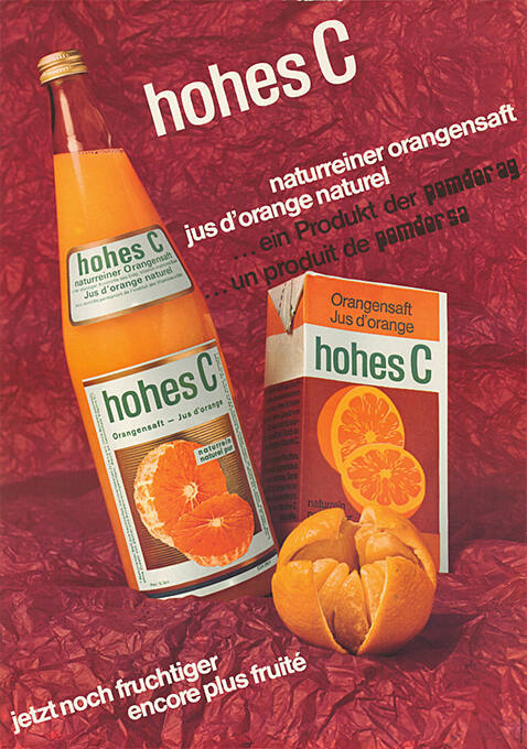 Hohes C, naturreiner Orangensaft, jus d’orange pur et naturel