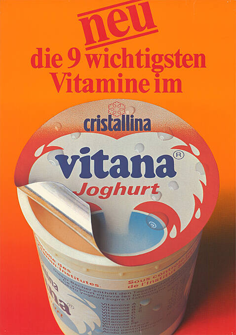 Neu, die 9 wichtigsten Vitamine im Cristallina vitana Joghurt