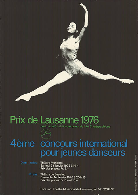 Prix de Lausanne 1976, 4ème concours international pour jeunes danseurs, Théâtre de Beaulieu, Théâtre Municipal de Lausanne