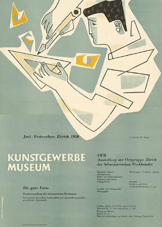 Juni-Festwochen Zürich 1950, Die gute Form, SWB, Ausstellung der Ortsgruppe Zürich des Schweizerischen Werkbundes, Kunstgewerbemuseum