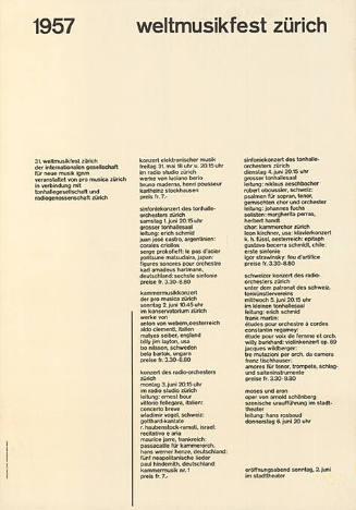 Weltmusikfest Zürich 1957