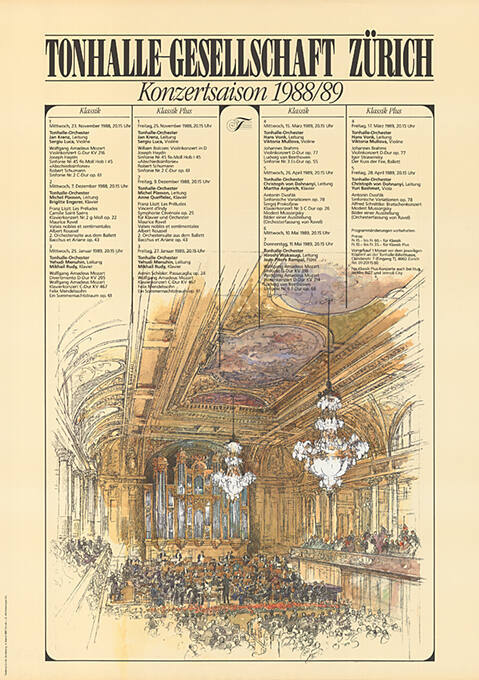 Tonhalle-Gesellschaft Zürich, Konzertsaison 1988/89