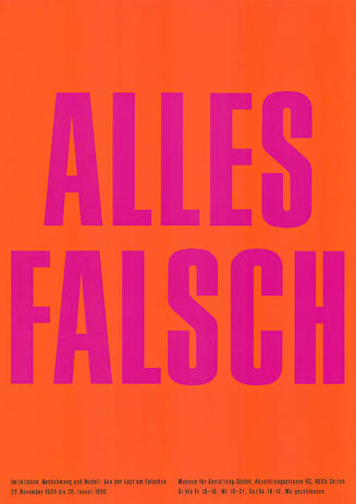 Alles falsch, Museum für Gestaltung Zürich