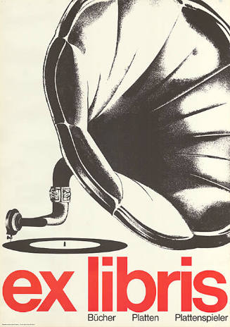 Ex Libris, Bücher, Platten, Plattenspieler