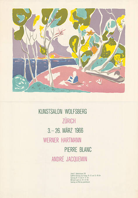 Werner Hartmann, Pierre Blanc, André Jacquemin, Kunstsalon Wolfsberg, Zürich