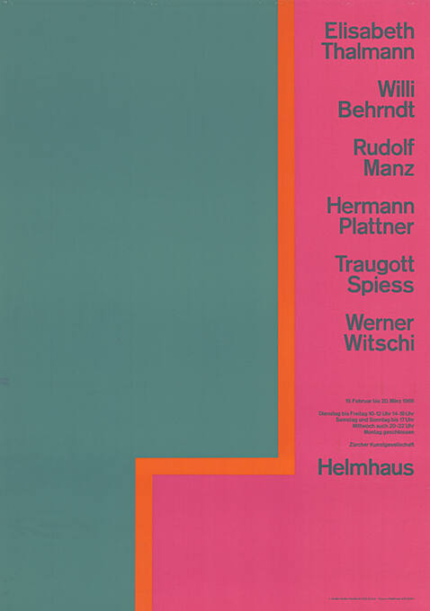 Elisabeth Thalmann, Willi Berndt, Rudolf Manz, Hermann Plattner, Traugott Spiess, Werner Witschi, Helmhaus