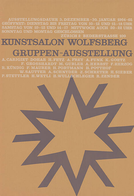 Gruppen-Ausstellung, Kunstsalon Wolfsberg, Zürich