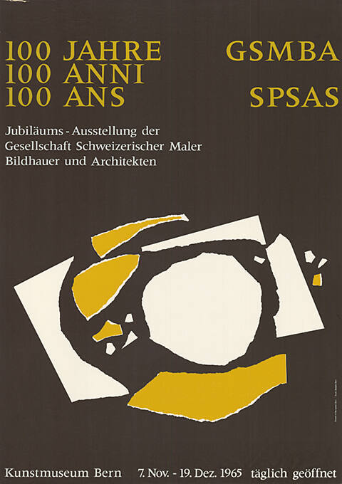 100 Jahre GSMBA SPSAS, Jubiläumsausstellung, Kunstmuseum Bern