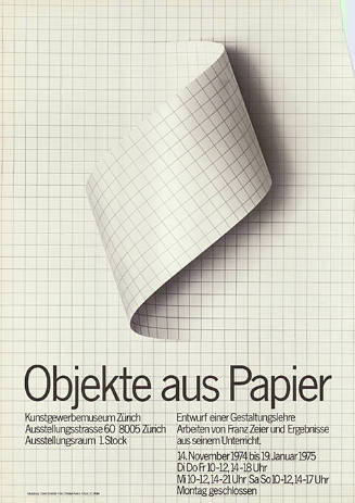 Objekte aus Papier, Kunstgewerbemuseum Zürich