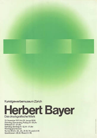 Herbert Bayer, Das druckgrafische Werk, Kunstgewerbemuseum Zürich