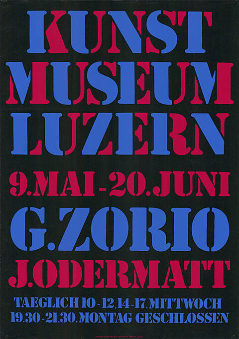 G. Zorio, J. Odermatt, Kunstmuseum Luzern