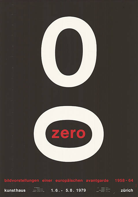 Zero, Bildvorstellungen einer europäischen Avantgarde 1958–64, Kunsthaus Zürich