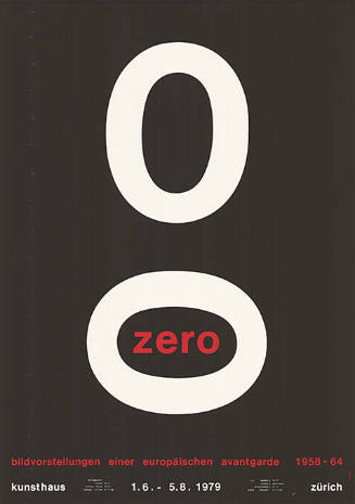 Zero, Bildvorstellungen einer europäischen Avantgarde 1958–64, Kunsthaus Zürich