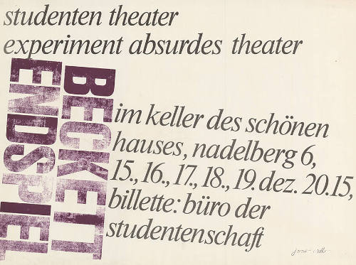 Beckett, Endspiel, Studenten Theater, Experiment, Absurdes Theater