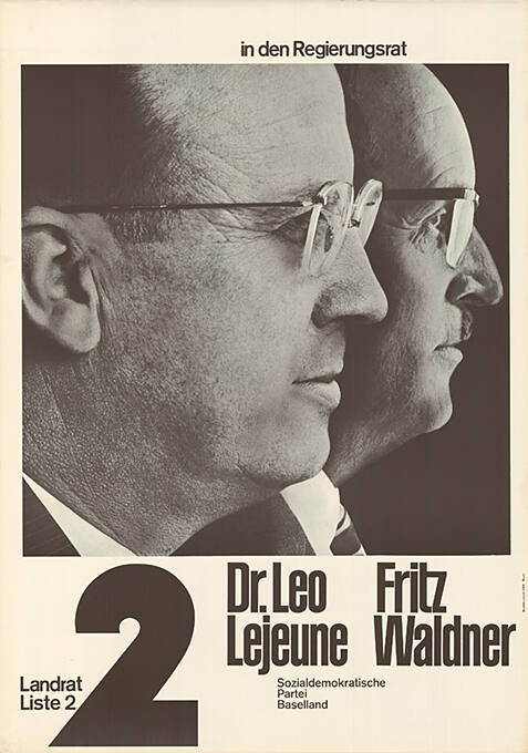 In den Regierungsrat: Dr. Leo Lejeune, Fritz Waldner