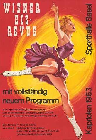 Wiener Eisrevue, mit vollständig neuem Programm, Kapriolen 1963, Sporthalle Basel