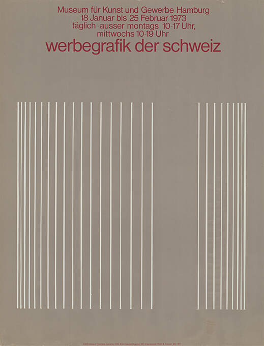 Werbegrafik der Schweiz, Museum für Kunst und Gewerbe, Hamburg