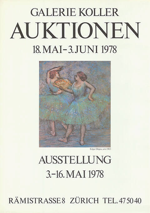 Galerie Koller, Auktionen, Ausstellung