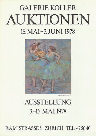 Galerie Koller, Auktionen, Ausstellung