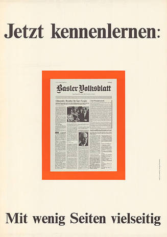 Jetzt kennenlernen: Basler Volksblatt, Mit wenig Seiten vielseitig