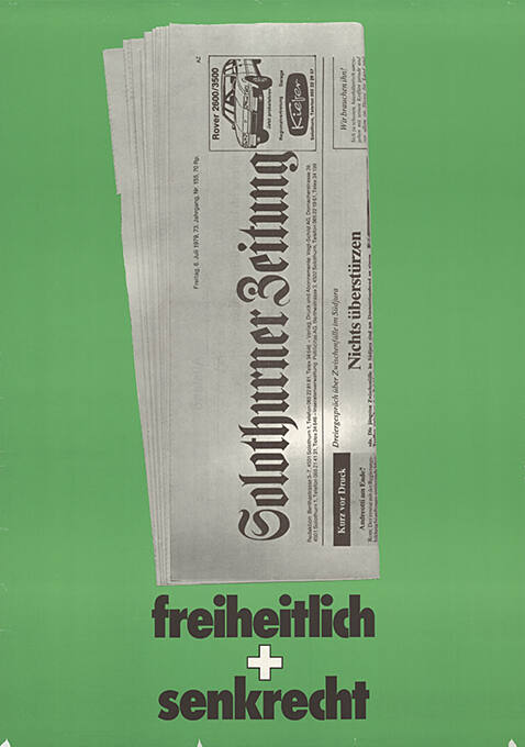 Solothurner Zeitung, freiheitlich + senkrecht