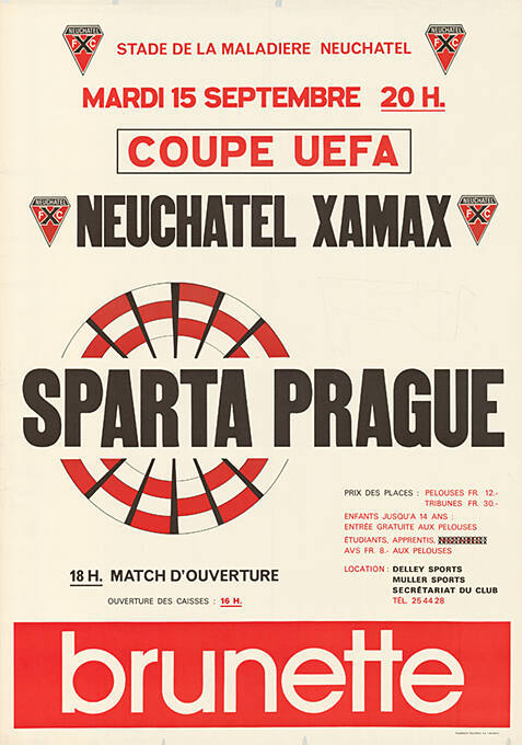 Coupe UEFA, Neuchatel Xamax, Sparta Prag, Stade de la Maladiere, Neuchâtel