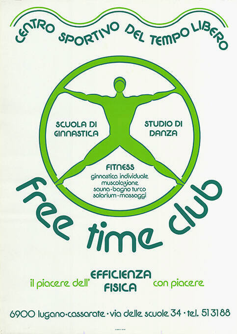 Centro sportivo del tempo libero, free time club, il piacere dell' efficienza fisica con piacere