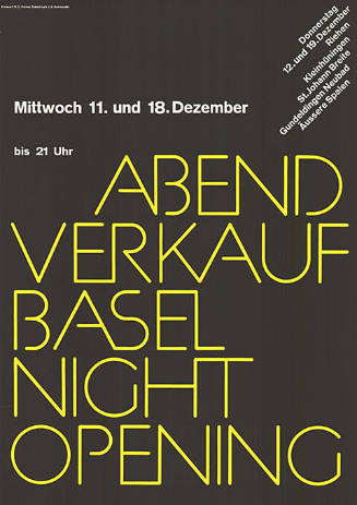 Abendverkauf Basel, Night Opening