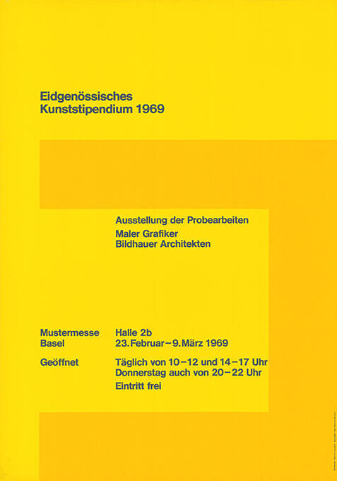 Eidgenössisches Kunststipendium 1969, Ausstellung Mustermesse Basel