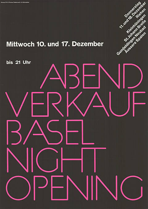 Abendverkauf Basel, Night Opening