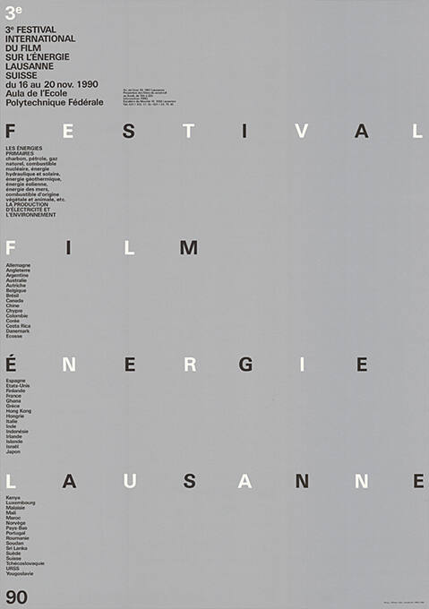 3ᵉ Festival Film Energie Lausanne