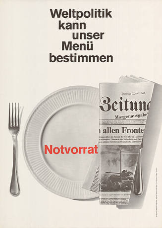 Notvorrat, Weltpolitik kann unser Menu bestimmen