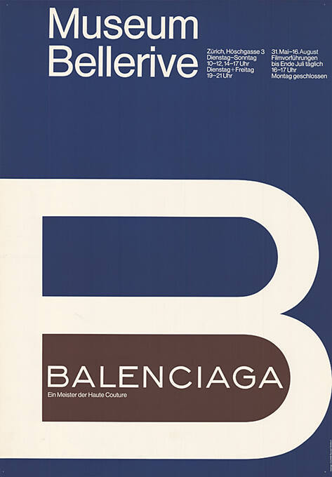 B, Balenciaga, Ein Meister der Haute Couture, Museum Bellerive Zürich