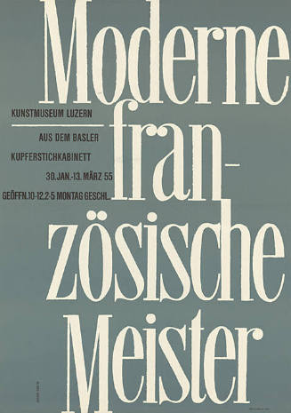 Moderne französische Meister, Kunstmuseum Luzern