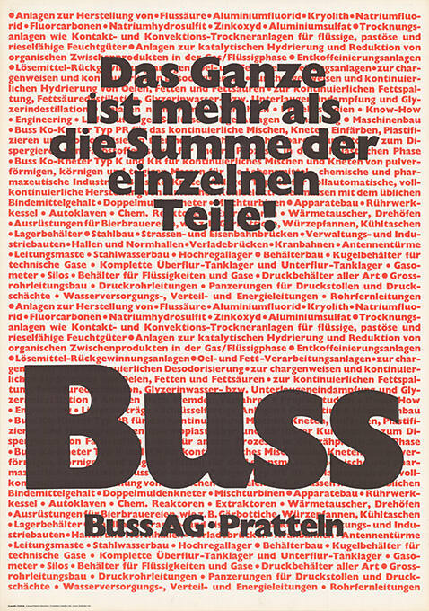 Das Ganze ist mehr als die Summe der einzelnen Teile! Buss