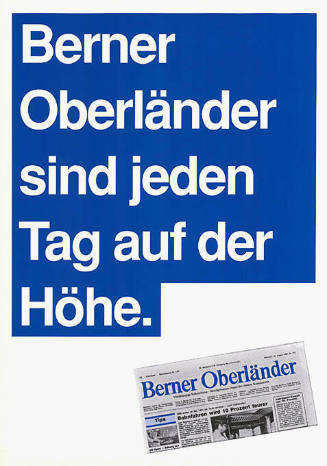 Berner Oberländer sind jeden Tag auf der Höhe. Berner Oberländer