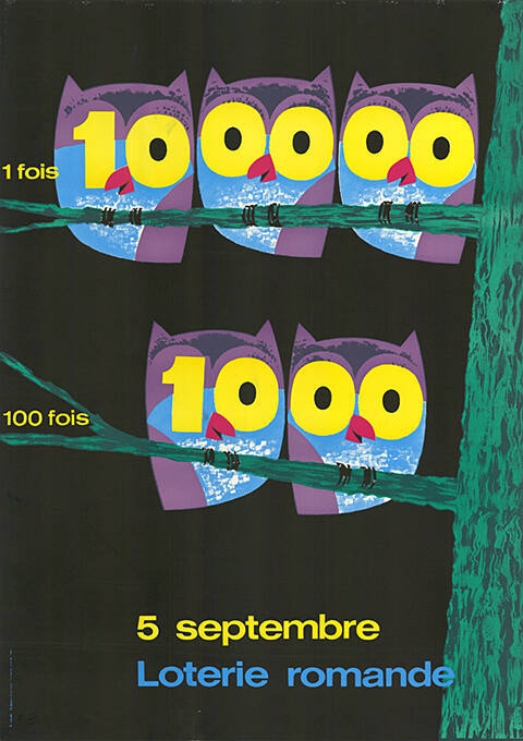 1 fois 100000, 100 fois 100, 5 septembre, Loterie Romande