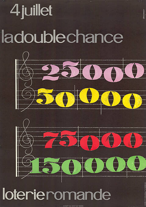 4 juillet, la double chance, 25'000, 50'000, 75'000, 150'000, Loterie Romande