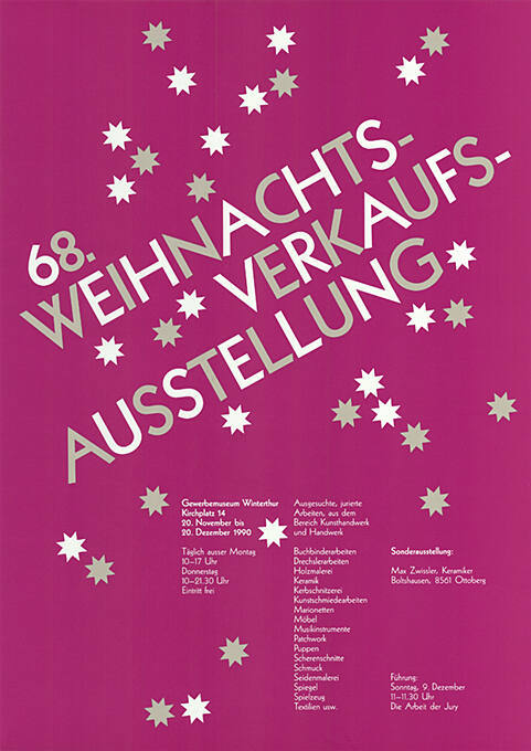 68. Weihnachts-Verkaufs-Ausstellung, Gewerbemuseum Winterthur