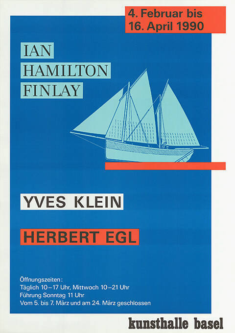 Ian Hamilton Finlay, Yves Klein, Herbert Egl, Kunsthalle Basel