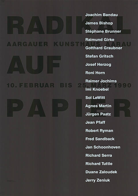 Radikal auf Papier, Aargauer Kunsthaus Aarau