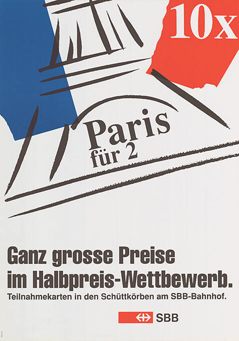 10 × Paris für 2, Ganz grosse Preise im Halbpreis-Wettbewerb. SBB