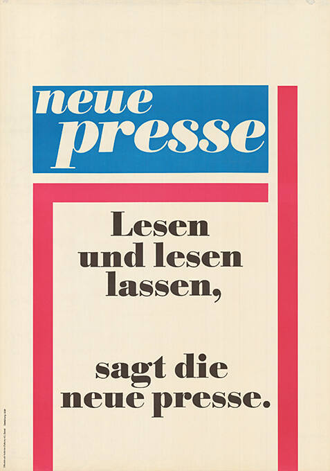 Lesen und lesen lassen, sagt die neue presse