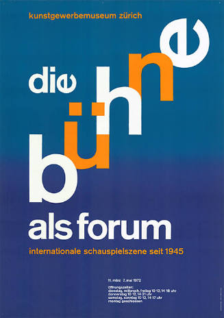 Die Bühne als Forum, Internationale Schauspielszene seit 1945, Kunstgewerbemuseum Zürich