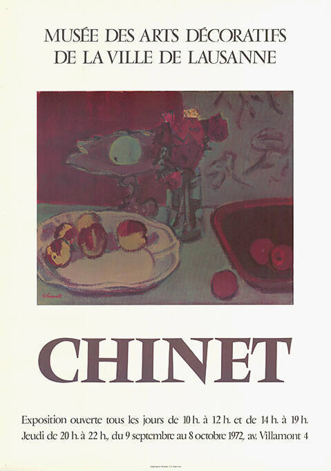 Chinet, Musée des Arts Décoratifs de la Ville de Lausanne