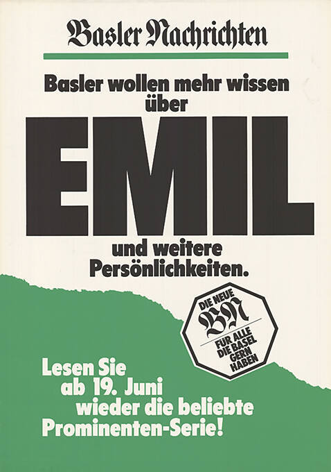 Basler Nachrichten, […] Emil […], Die neue BN, Für alle die Basel gern haben