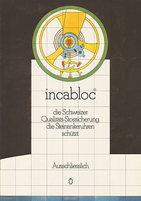 Incabloc, die Schweizer Qualitäts-Stosssicherung die Steinankeruhren schützt. Ausschliesslich.