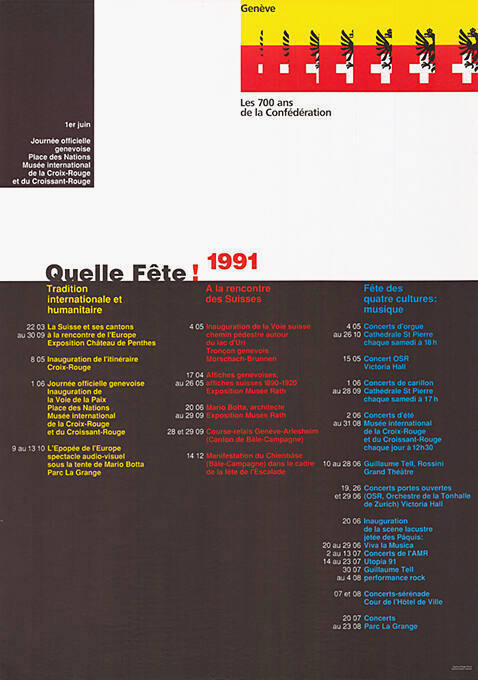 Quelle Fête! 1991, Les 700 ans de la Conféderation, Genève